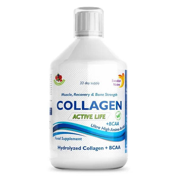 Colagen Lichid Hidrolizat Tip 1, 2 și 3 Active Life 5000 mg, 500 ml, Swedish Nutra — preț și oferte