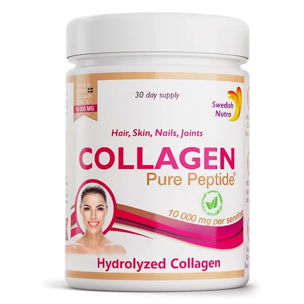 Colagen Hidrolizat Pulbere 10.000 mg Tip 1 și 3 Super Concentrat, 300g, Swedish Nutra — preț și oferte