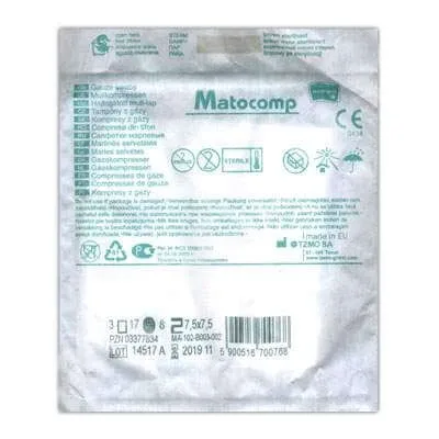 Compresa din tifon pliata in 3 straturi Matocomp, 7.5 cm x 7.5 cm, Matopat — preț și oferte