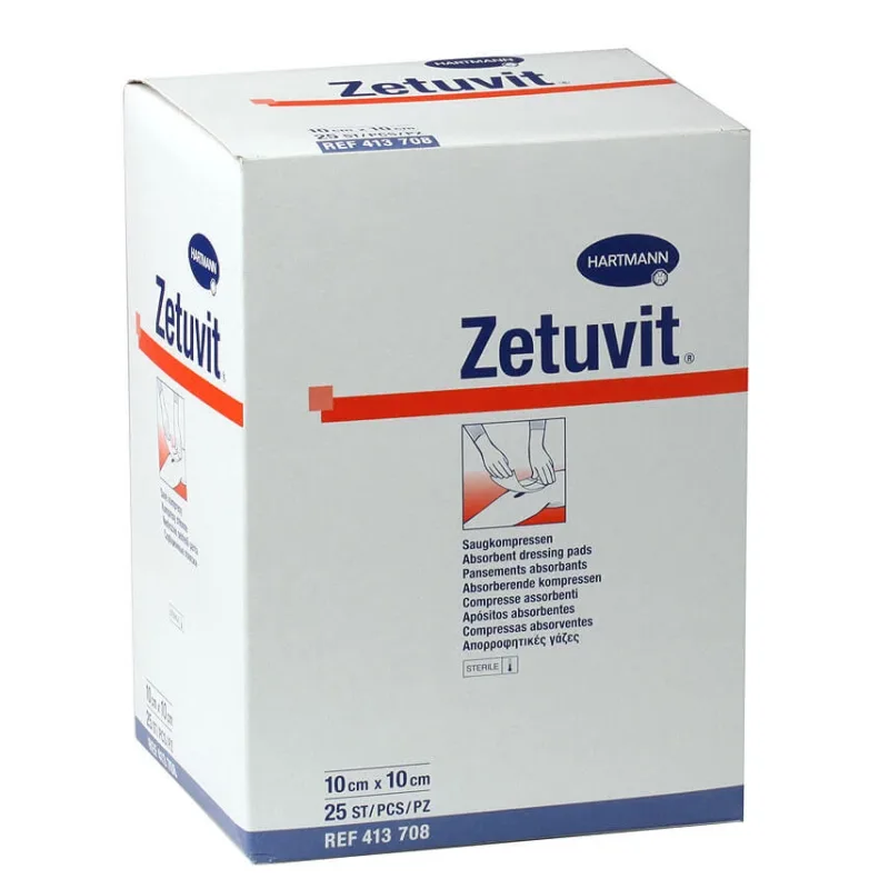 Comprese absorbante Zetuvit, 10x10 cm (413701), 25 bucăți, Hartmann — preț și oferte