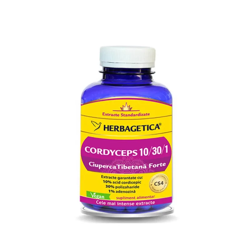 Cordyceps Forte, 120 capsule, Herbagetica — preț și oferte