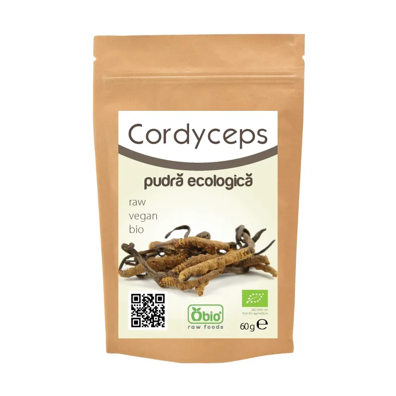 Cordyceps pulbere raw, 60 g, Obio — preț și oferte