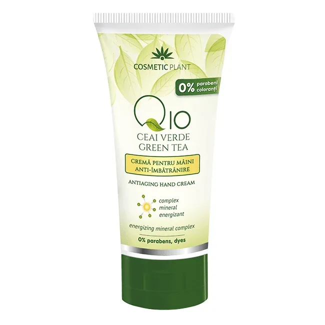 Crema anti-imbatranire pentru maini cu Q10, ceai verde si complex mineral energizant, 100 ml, Cosmetic Plant — preț și oferte