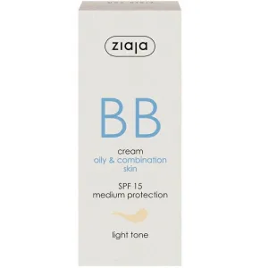 Crema BB cu SPF 15 nuanța light pentru ten gras și mixt, 50 ml, Ziaja