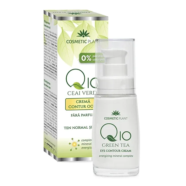 Crema contur ochi Q10, ceai verde si complex mineral energizant, 30 ml, Cosmetic Plant — preț și oferte