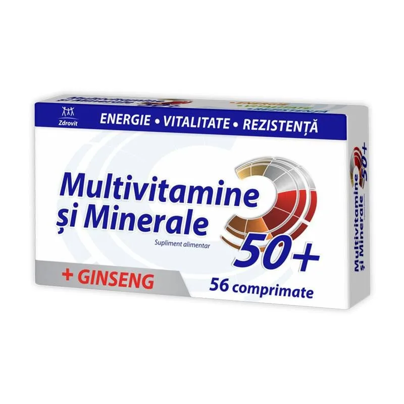 Multivitamine si minerale 50+ cu ginseng, 56 comprimate ZDROVIT — preț și oferte