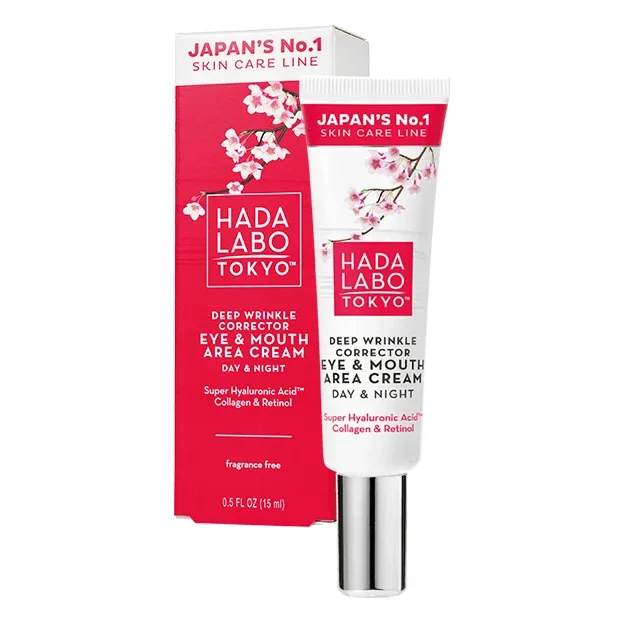 Crema de corectare a ridurilor adanci pentru ochi si gura fara parfum cu acid super hialuronic, 15 ml, Hada Labo Tokyo — preț și oferte