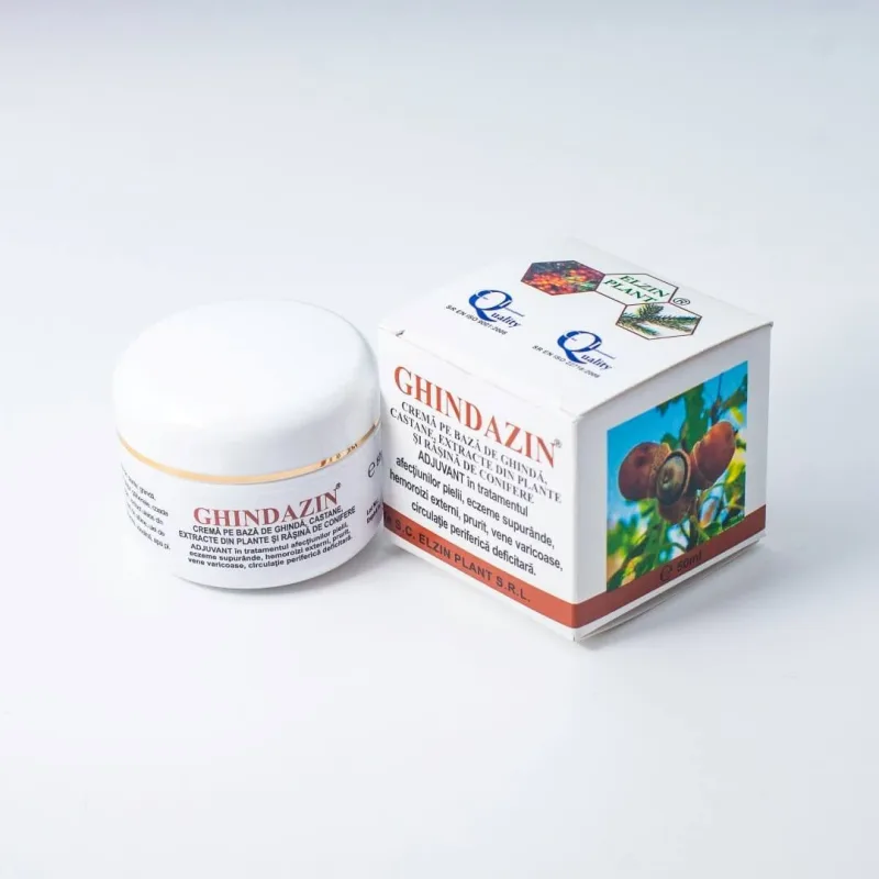 Crema extract de ghinda, castane si conifere Ghindazin, 50 ml, Elzin Plant — preț și oferte