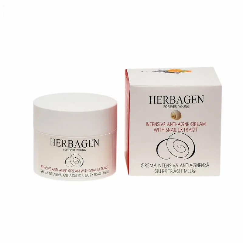 Crema intensiva antiacneica cu extract de melc, 50 g, Herbagen — preț și oferte