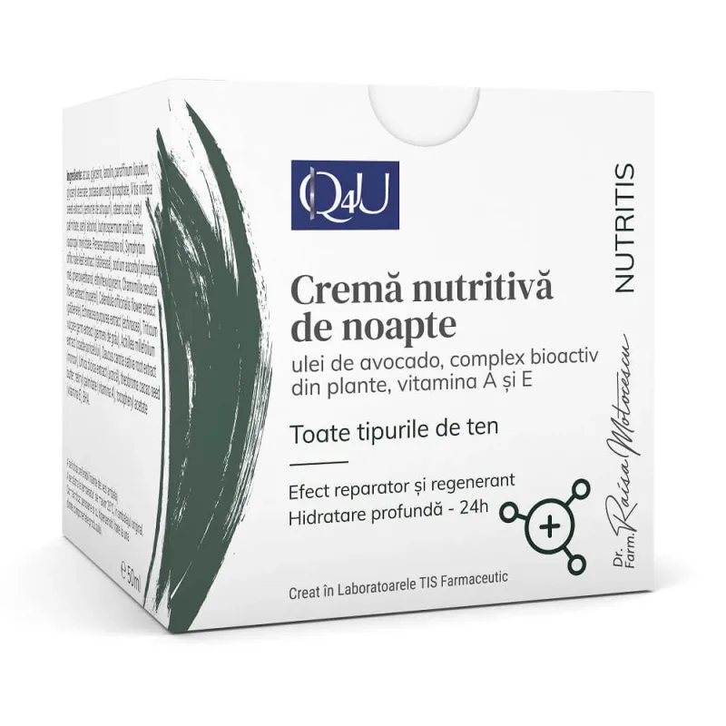 Cremă nutritivă pentru noapte Nutritis Q4U, 50 ml, Tis Farmaceutic — preț și oferte