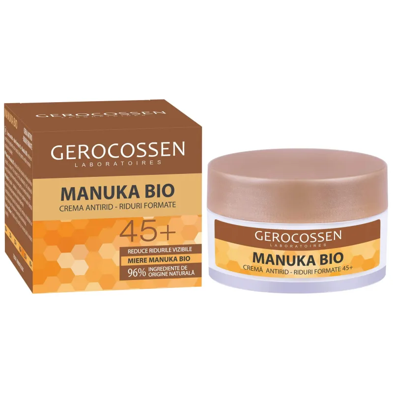 Crema pentru riduri formate cu miere Manuka Bio 45+, 50 ml, Gerocossen — preț și oferte