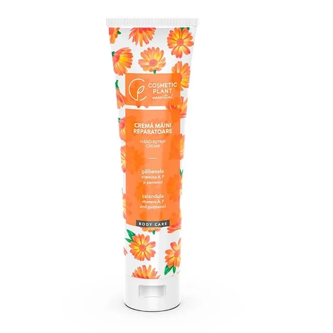 Crema reparatoare pentru maini cu extract de galbenele si vitaminele A, F, si pantenol, 150 ml, Cosmetic Plant — preț și oferte