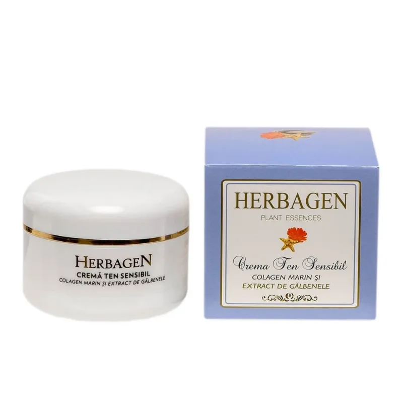 Crema ten sensibil cu colagen marin si extract de galbenele, 100 ml, Herbagen — preț și oferte