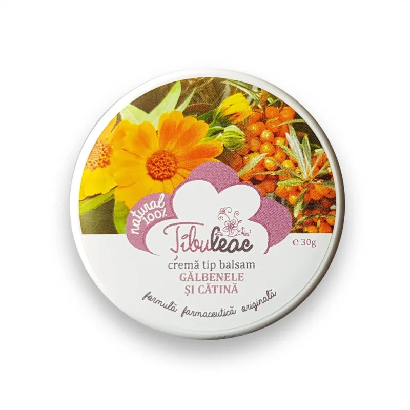 Crema tip balsam cu galbenele si catina, 30 g, Tibuleac Plant — preț și oferte