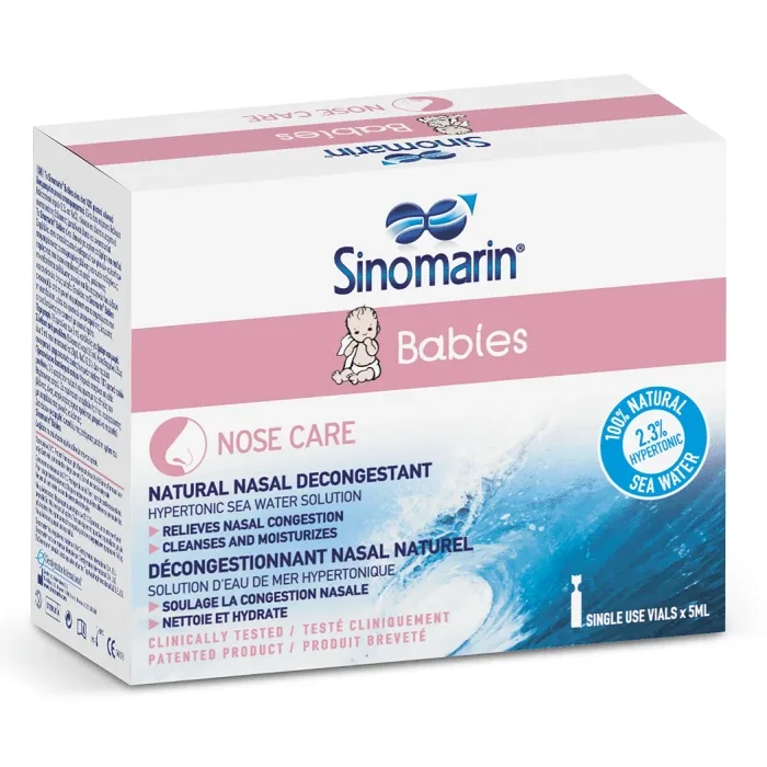 Decongestionant nazal pentru bebelusi si copii Sinomarin Babies, 18 fiole x 5 ml, Gerolymatos International — preț și oferte