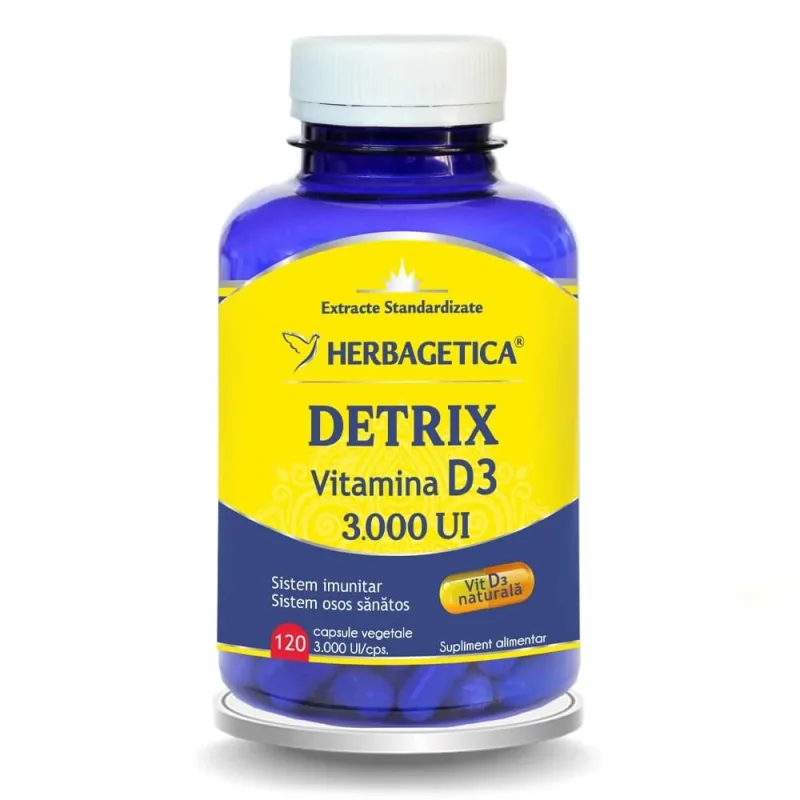 Detrix Forte Vitamina D3 3000 UI, 120 capsule, Herbagetica — preț și oferte