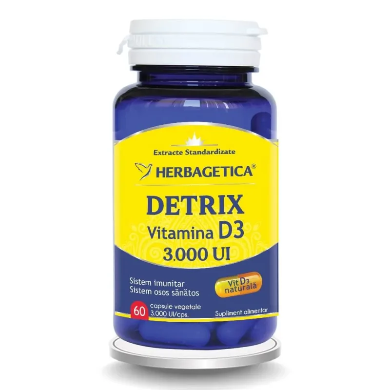 Detrix Vitamina D3 3000 UI, 60 capsule, Herbagetica — preț și oferte