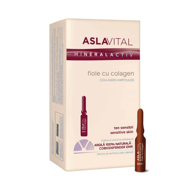 Fiole cu colagen Aslavital, 10 fiole x 2 ml, Farmec — preț și oferte