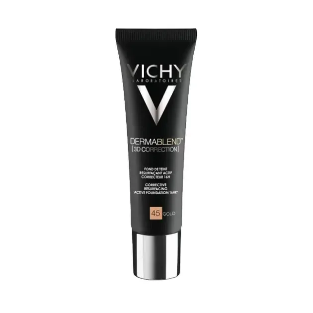 Vichy DermaBlend Fond de ten corector cu acțiune de nivelare 16h 3D Correction, Nuanța 45 Gold, 30 ml — preț și oferte