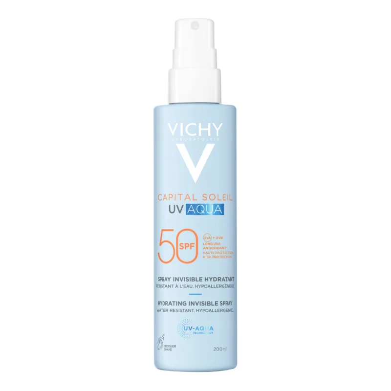Spray hidratant pentru fata si corp SPF50, Capital Soleil UV Aqua, 200 ml, Vichy — preț și oferte