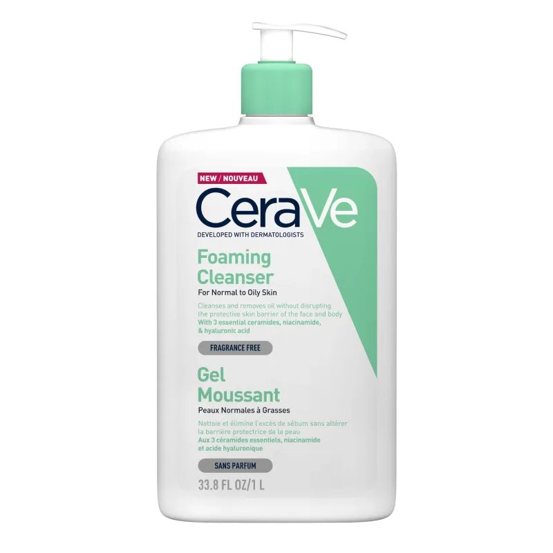 Gel de curățare spumant pentru piele normal-grasă, 1000 ml, CeraVe — preț și oferte