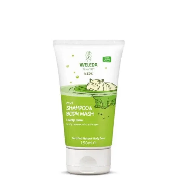 Gel de dus si sampon lime 2 in 1 pentru copii, 150 ml, Weleda — preț și oferte