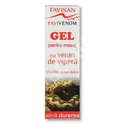 Gel pentru masaj cu venin de vipera, ghimbir si lemn dulce, 50 ml, Favisan — preț și oferte