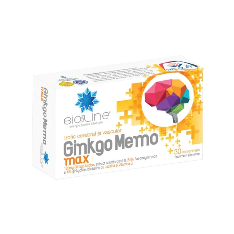 Ginkgo Memo Max, 30 comprimate, Helcor — preț și oferte