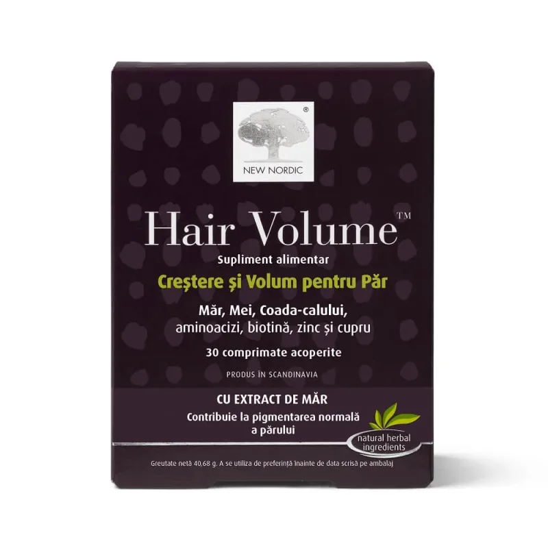 Hair Volume crestere si volum pentru par cu extract de mar , 30 tablete, New Nordic — preț și oferte