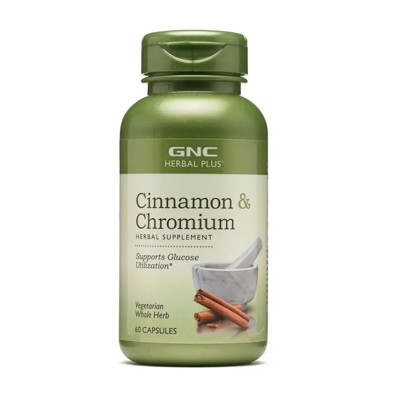 Herbal Plus Extract standardizat de Scorțișoară plus Crom (184802), 60 capsule, GNC — preț și oferte