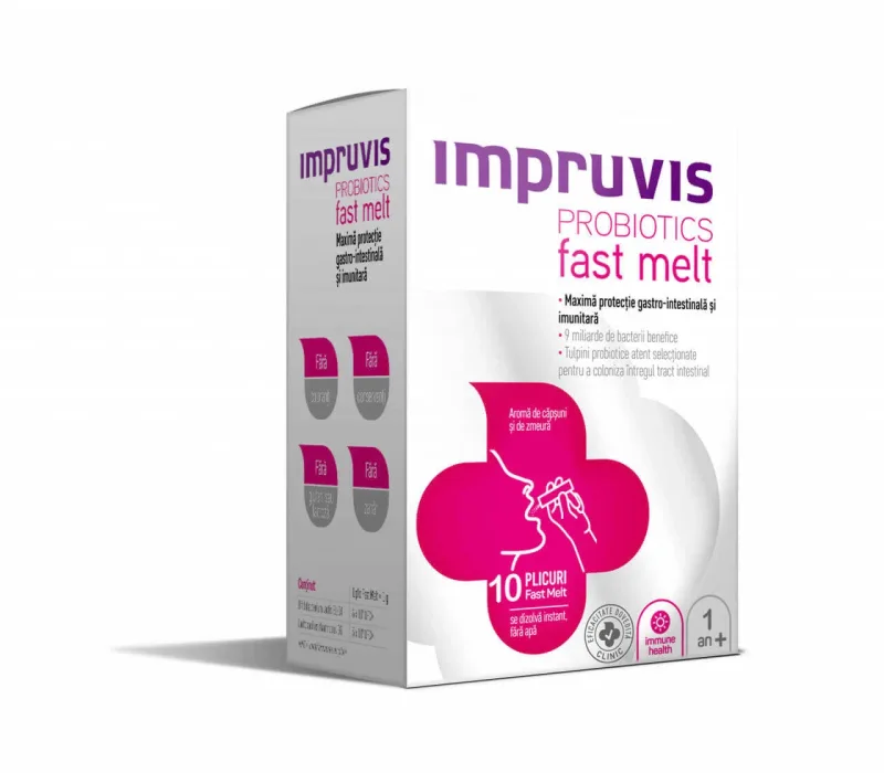 Impruvis Probiotic Fast Melt, 10 plicuri, Bifodan — preț și oferte