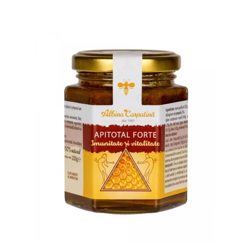 Imunitate și vitalitate, Apitotal Forte, Albina Carpatină, 200 g, Apicola Pastoral Georgescu — preț și oferte