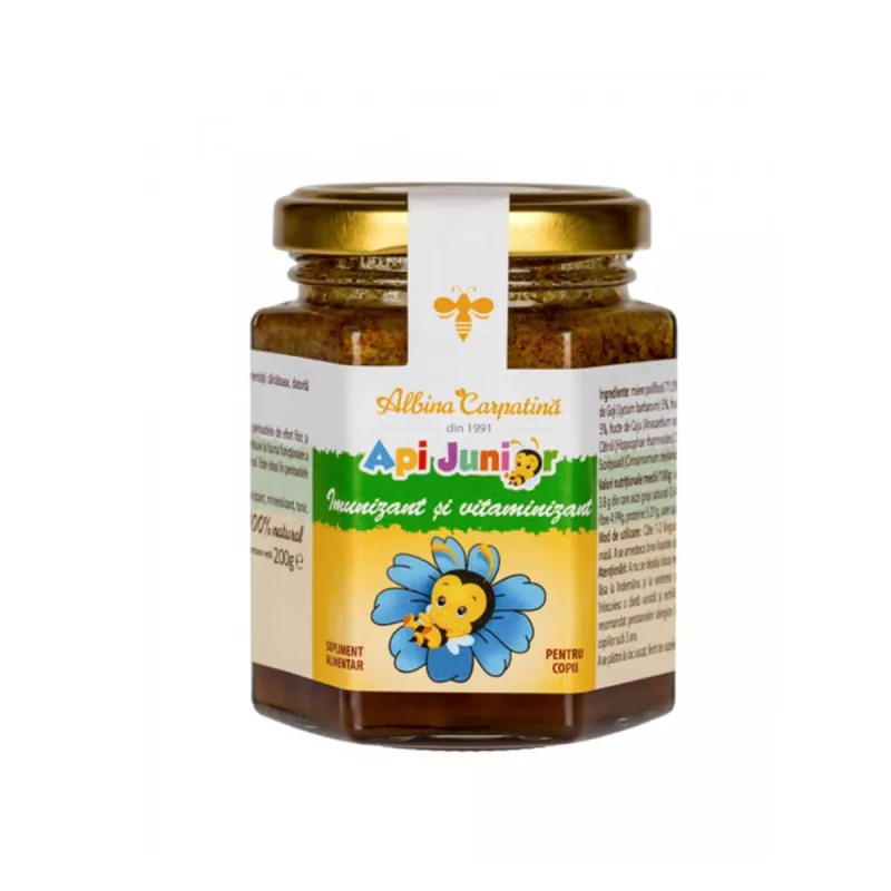 Imunizant și vitaminizant ApiJunior Albina Carpatină, 200 g, Apicola Pastoral Georgescu — preț și oferte