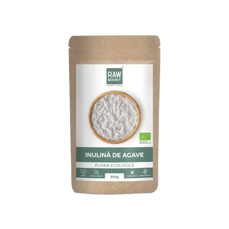 Inulina de agave pudra ecologica, 200 g, Rawboost Smart Food — preț și oferte