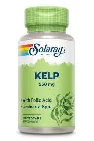 Kelp 550mg și Acid Folic Solaray, 100 capsule, Secom — preț și oferte