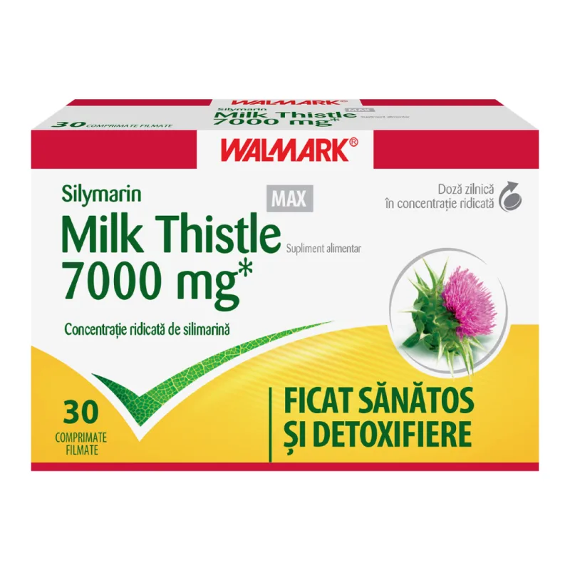 Silymarin Milk Thistle MAX, 700 mg, 30 comprimate filmate, Walmark — preț și oferte