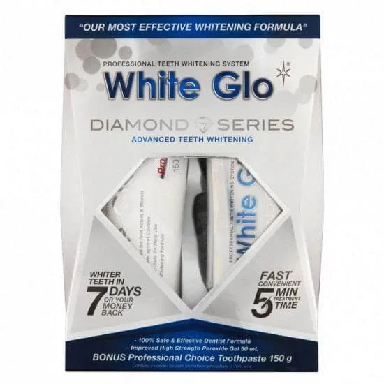 Kit Tratament White Glo Diamond Series, 50 ml + Pasta de dinti White Glo Professional Choice, 100 ml, Barros Laboratories — preț și oferte