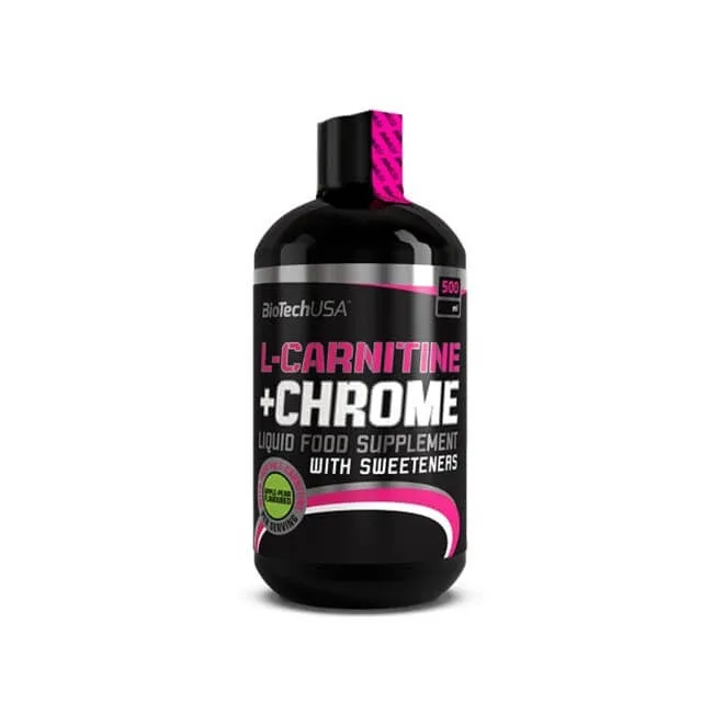 L-Carnitine + Chrome Liquid Portocale, 500 ml, Biotech USA — preț și oferte