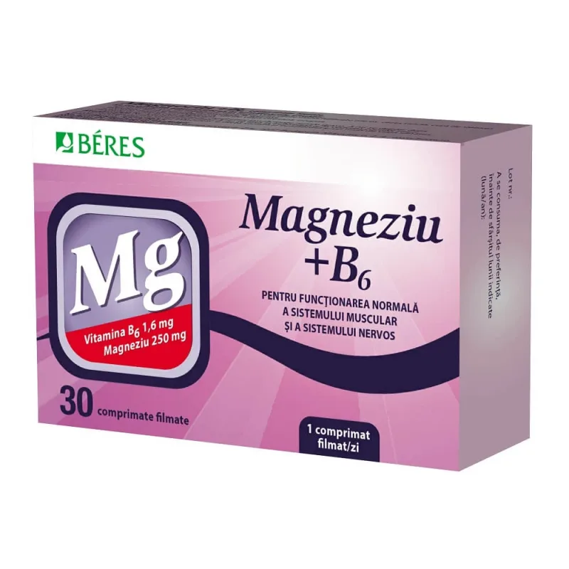 Magneziu + B6, 30 comprimate, Beres Pharmaceuticals Co — preț și oferte