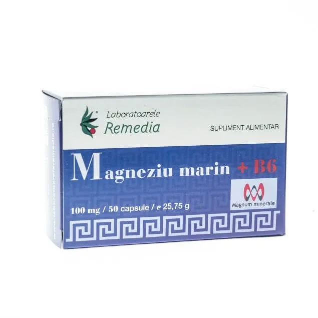 Magneziu marin + B6 100mg, 50 capsule, Remedia Laboratoarele Remedia — preț și oferte