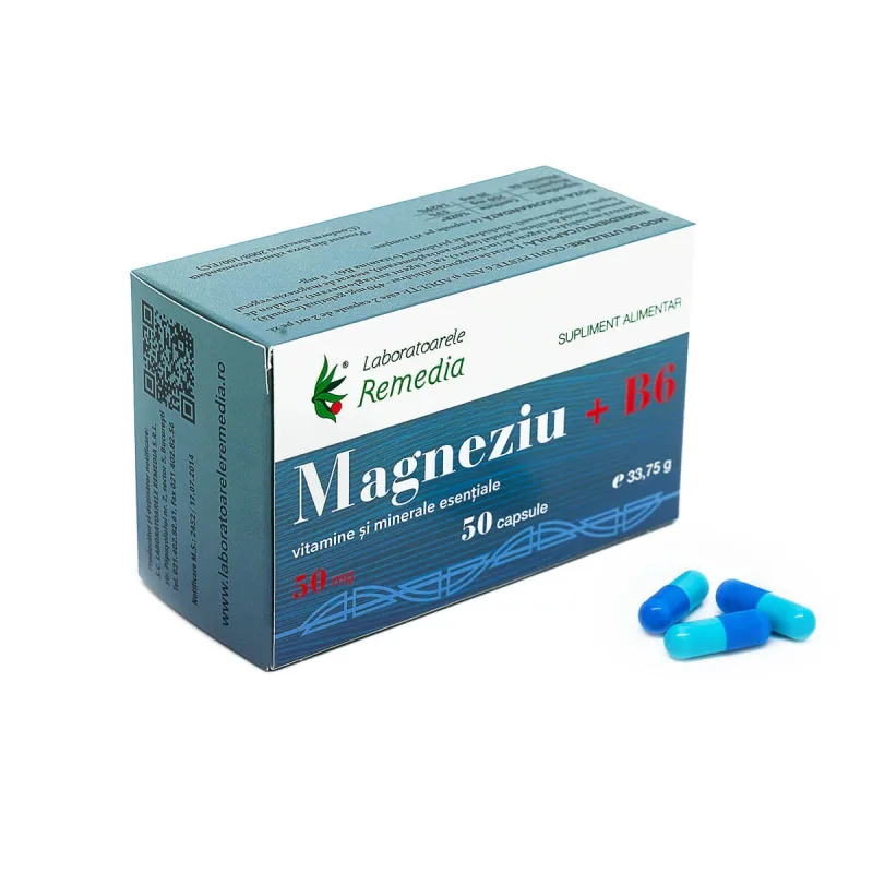Magneziu+B6 50mg, 50 capsule, Remedia Laboratoarele Remedia — preț și oferte