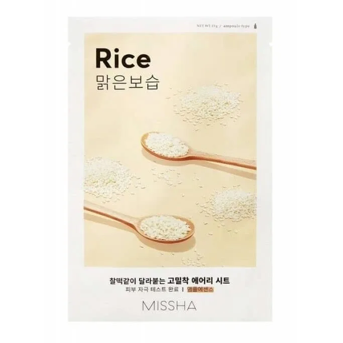 Masca cu extract de orez pentru ten radiant Airy Fit, 19 g, Missha — preț și oferte
