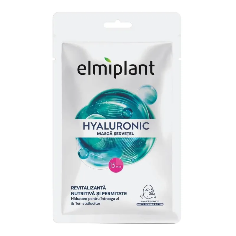 Masca servetel pentru ten Hyaluronic, 20 ml, Elmiplant — preț și oferte