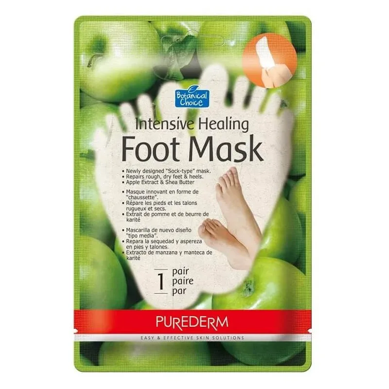 Masca tratament intensiv cu unt de shea, ulei de menta si extract de mere pentru picioare, 1 pereche, Purederm — preț și oferte