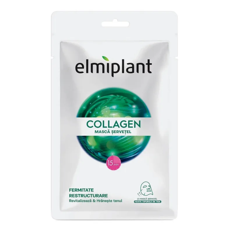 Masca servetel pentru toate tipurile de ten Collagen, 20 ml, Elmiplant — preț și oferte
