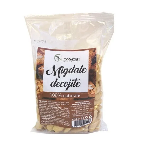 Migdale decojite crude, 250 g, Econatur — preț și oferte