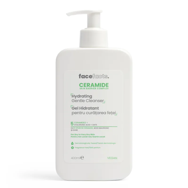Gel hidratant pentru curatarea fetei Ceramide, 400ml, Face Facts FACE FACTS CERAMIDE — preț și oferte