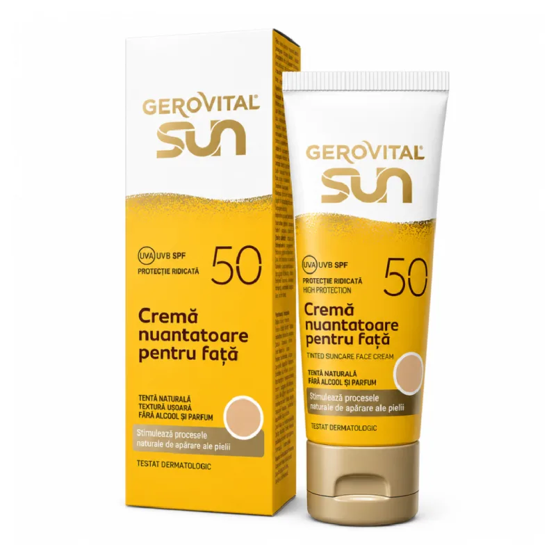 Crema nuantatoare pentru fata SPF50 Sun, 50 ml, Gerovital FARMEC — preț și oferte