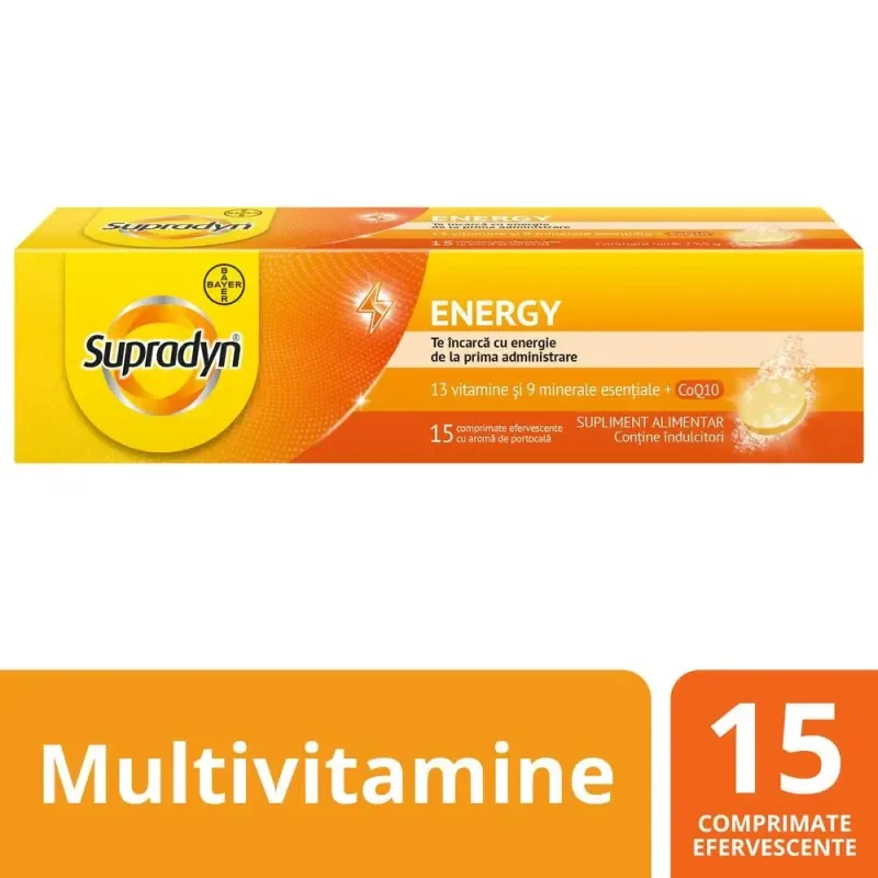 Supradyn Energy, Multivitamine, 15 comprimate efervescente, Bayer — preț și oferte