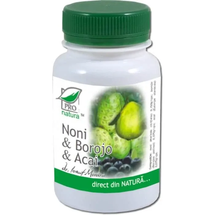 Noni, Borojo și Acai, 60 capsule, Pro Natura — preț și oferte